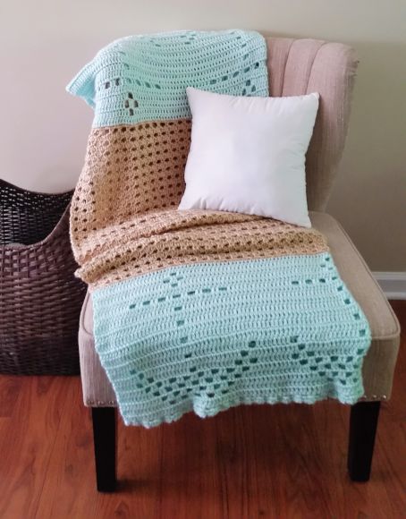 Nautical Filet Crochet Blanket - Cashmere Dandelions